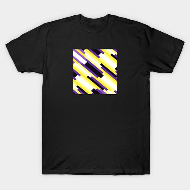 Nonbinary Pride Diagonal Broken Stripes Pattern T-Shirt by VernenInk